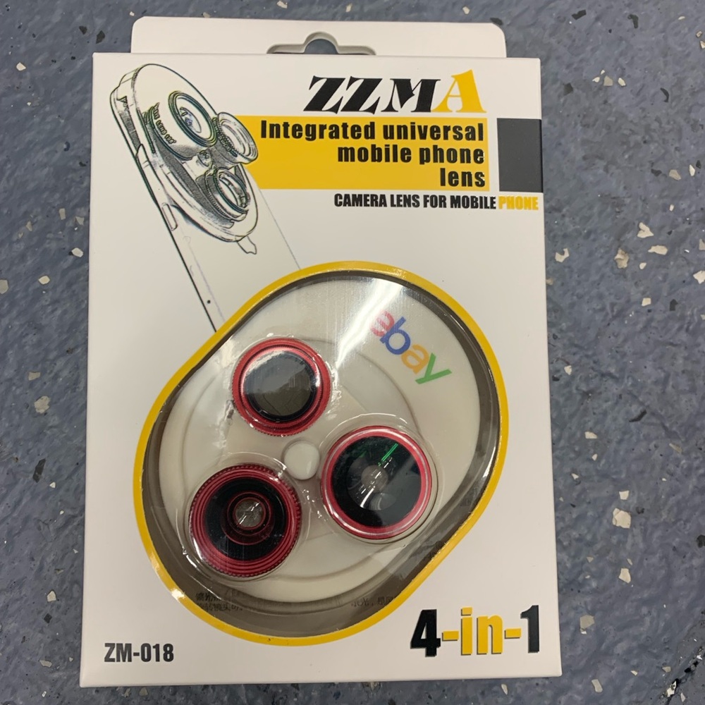 4-in-1 Mobile Phone Universal Camera Lens, ZM-018 -Red Ebay limited edition